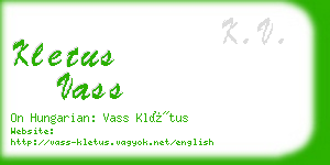 kletus vass business card